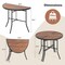 35.5" Folding Semi-Circle Table with Metal Legs and Wood Grain SPC Surface Ideal for Indoor or Outdoor Use